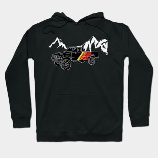 Retro Black Toyota Truck with Mountains Hoodie